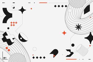 Abstract Geometric Background with Black and Orange Shapes vector