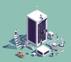 Smart industry composition in isometric view vector