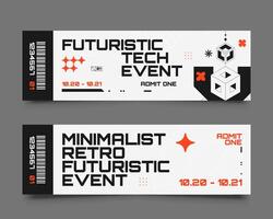 Futuristic and Minimalist Event Tickets vector