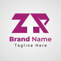 Letter ZR Arrow Logo, Combination logo of letter Z and R, that forms arrow or direction negative space vector