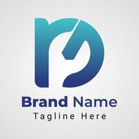 Letter rj Wrench Logo, combination of letters r and j forming wrench Tool Negative Space vector