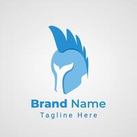 Whale Spartan Logo, Combination of the Spartan Helmet with the negative space of a whale's tail vector