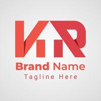 Letter KR Arrow Logo, Combination logo of letter K and R, that forms arrow or direction negative space vector