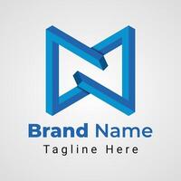 Letter N Impossible Logo, simple logo of letter N with 3D shape impossible perspective style vector