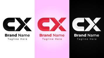 Letter CX Arrow Logo, combination of letters C and X arranged that forms arrow negative space vector