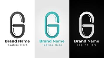 Letter G Capsule Logo, simple logo of letter G that forms negative space pill medicine vector