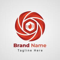 Eye Camera Logo, combination of the eye in the center of camera lens vector