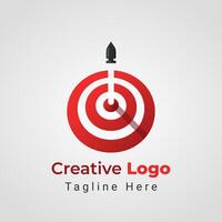 Bullet Target Logo, combination of bullet and target or bullseye logo vector
