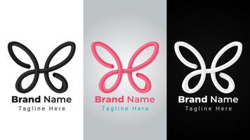 Letter ae Butterfly Logo, combination logo of letter a and e forms butterfly with 3D shape impossible perspective style vector