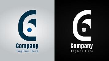 Letter E6 or 6E Logo, combination Letter E Negative Space number 6 vector