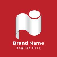 Letter Ni Paper Roll Logo, combination of letter N and letter i arranged that form Paper of roll vector