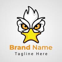 Star Duck Logo, elegant logo duck's head with duck's beak forming a star vector