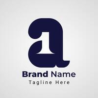 Letter a1 Logo, simple logo of letter a arranged to form number 1 negative space vector