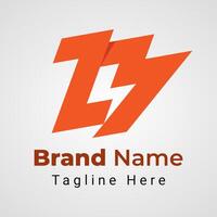 Letter Z3 Bolt Logo, combination of letter Z and Number 3 arranged to form bolt negative space vector