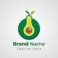 Avocado Power Button Logo, combination of the Avocado fruit that forms power button vector