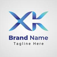 Letter XK Arrow Logo, Combination logo of letter X and K, that forms arrow or direction negative space vector