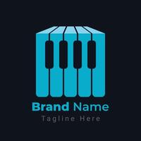 Piano Waterfall Logo, combination of waterfalls flowing from top to bottom and forming a piano vector