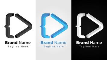 Code Play Logo, combination of code symbol forms the play logo. Can be used as media entertainment brand identity or technology logo vector