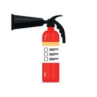 Fire extinguisher and firefighter isolated on White. Graphics vector