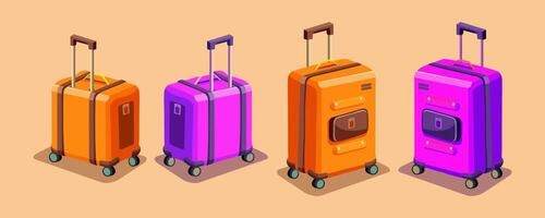 Travel Colorful Suitcases Stacked Design Illustration for Travel, Holidays, Trips. Suitcases Design for Vacation. Flat illustration. vector