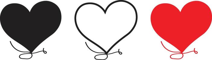 Heart icon. Hearts set symbol with sign. Heart love concept icons vector