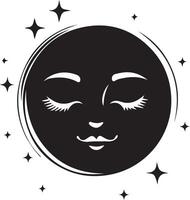 the moon with closed eyes and a smile vector