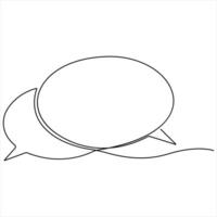 Continuous speech bubble single line art drawing dialogue speech bubble line art illustration vector