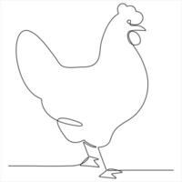 Chicken chicken hen single line continuous single line art vector