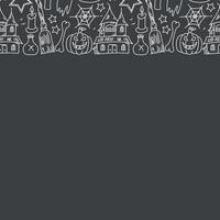 Halloween background with place for text. Cartoon Halloween frame vector