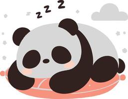 A panda bear sleeping on a pillow vector