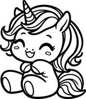 unicorn Coloring pages for kids vector