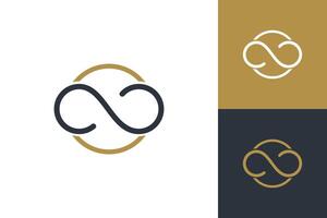 Infinity circle icon logo chain connect link infinite loop vector