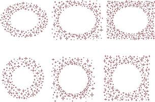 Modern minimalistic oval and circle round frames with stars set. graphic templates Trendy linear geometric shapes for design vector