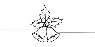Bell icon continuous one line drawing minimalist style vector