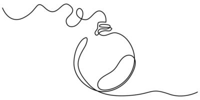 Christmas Ball Continuous Line Editable Stroke Line Isolated Illustration vector