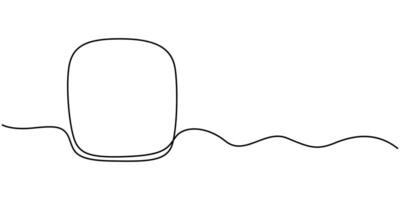 Continuous one line drawing doodle blank square frame on white background vector