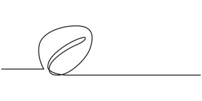 A simple continuous line drawing of a coffee bean vector