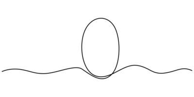 Continuous One Line Drawing Basic black line doodle blank Circle frame on white background vector