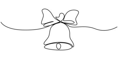 bell drawn with one continuous line illustration vector