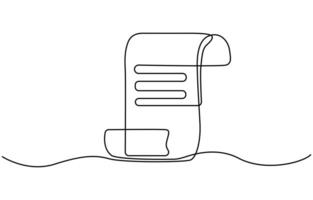 continuous line drawing document paper file verification vector