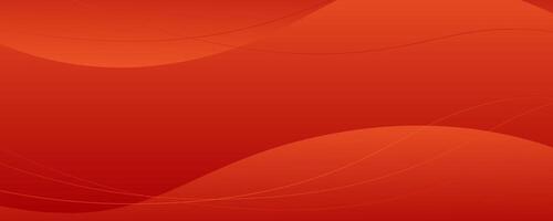 Red abstract with orange wave banner background. vector