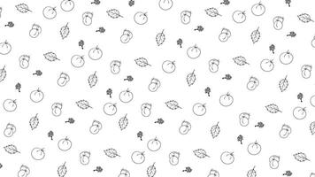 hand draw pattern of tomato fruits and leaf background. vector