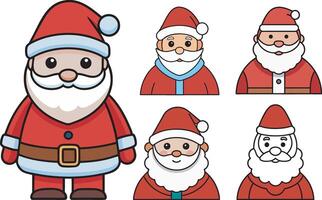 Different views smart Santa Claus vector