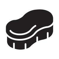 brush Glyph Icon White Background vector