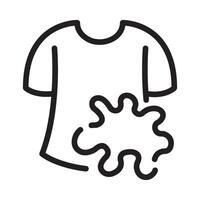 dirty clothes Line Icon White Background vector