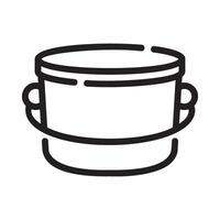 bucket Line Icon White Background vector