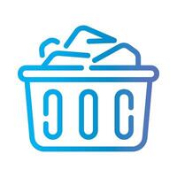 laundry basket Line Gradient Icon White Background vector