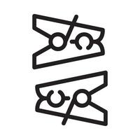 clothespin Line Icon White Background vector