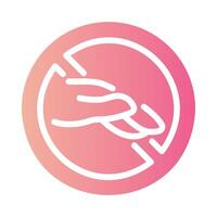dont touch Flat Gradient Icon White Background vector