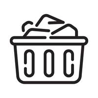 laundry basket Line Icon White Background vector